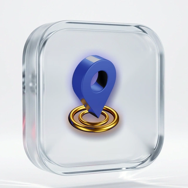 3D-Glassymbol: Abholung in Wuppertal